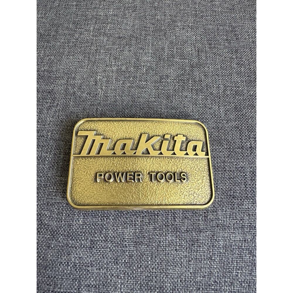 Makita Power Tools Belt Buckle‎ Vintage Solid Brass Made In USA